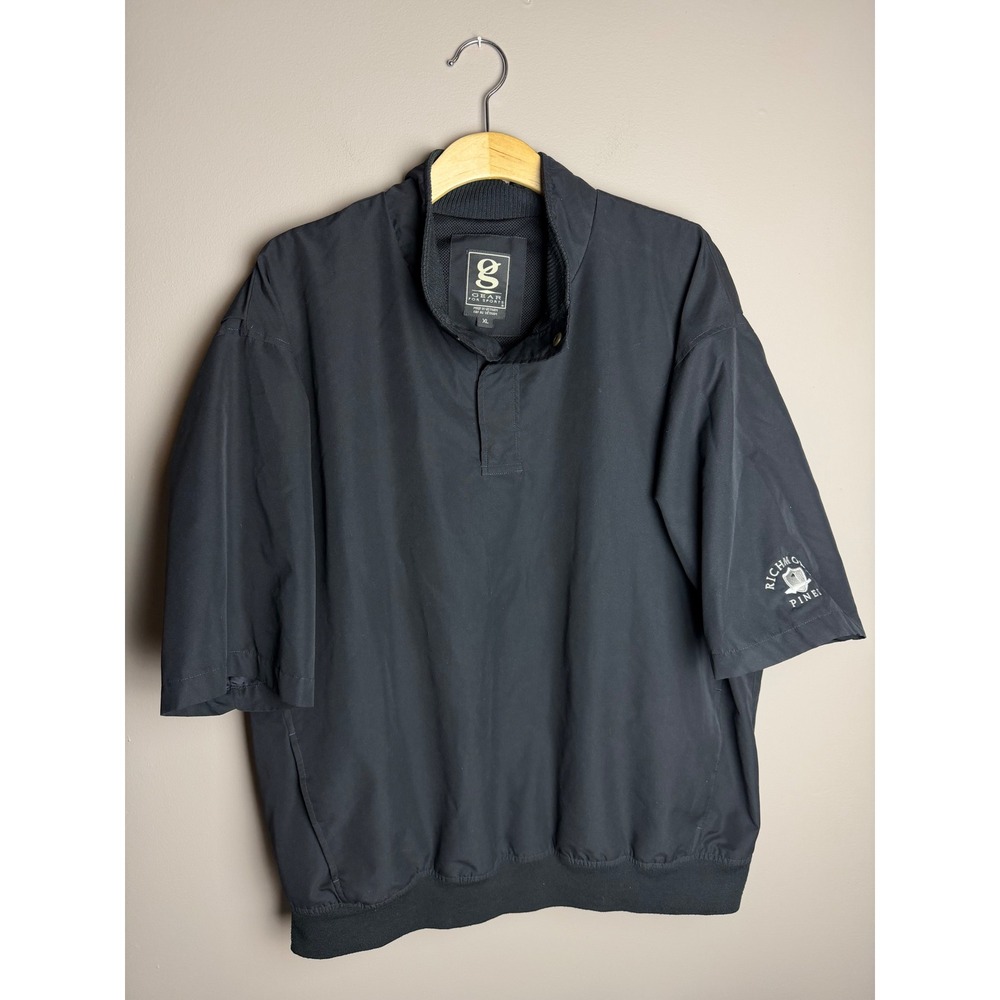 Gear For Sports Mens XL Black Short Sleeve Windbreaker Pullover Richmond Pines